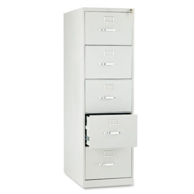 210 Series Vertical File, 5 Legal-Size File Drawers, Light Gray, 18.25″ x 28.5″ x 60″