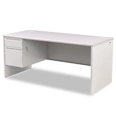 38000 Series Left Pedestal Desk, 66″ x 30″ x 29.5″, Light Gray