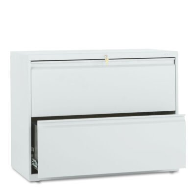 Brigade 800 Series Lateral File, 2 Legal/Letter-Size File Drawers, Light Gray, 36″ x 18″ x 28″