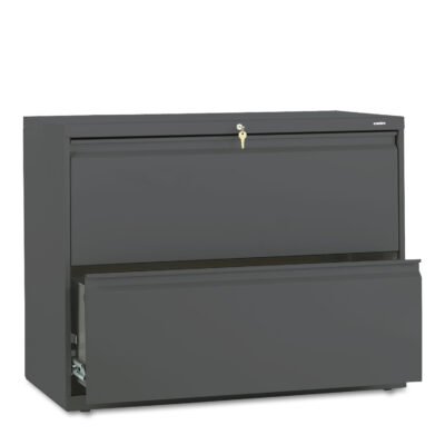 Brigade 800 Series Lateral File, 2 Legal/Letter-Size File Drawers, Charcoal, 36″ x 18″ x 28″