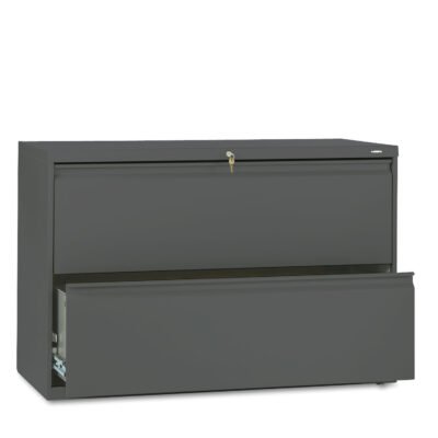 Brigade 800 Series Lateral File, 2 Legal/Letter-Size File Drawers, Charcoal, 42″ x 18″ x 28″