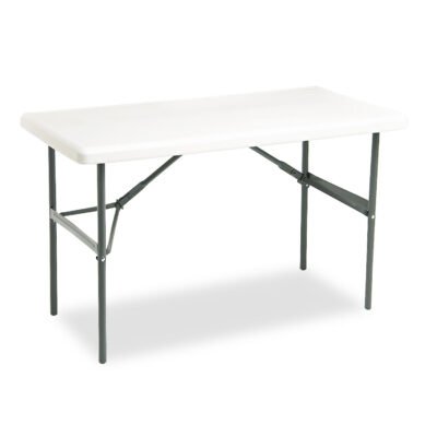 IndestrucTable Classic Folding Table, Rectangular Top, 300 lb Capacity, 48w x 24d x 29h, Platinum