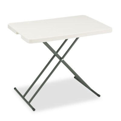IndestrucTable Classic Personal Folding Table, 30w x 20d x 25 to 28h, Platinum