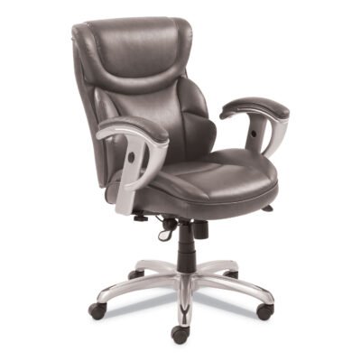 Emerson Task Chair, Supports Up to 300 lb, 18.75″ to 21.75″ Seat Height, Gray Seat/Back, Silver Base