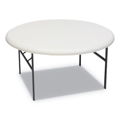 IndestrucTable Classic Folding Table, Round Top, 200 lb Capacity, 60″ Diameter x 29h, Platinum