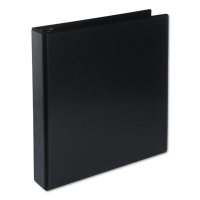 Deluxe Round Ring View Binder, 3 Rings, 1.5″ Capacity, 11 x 8.5, Black