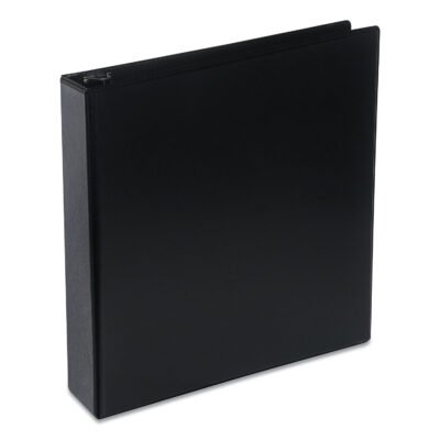 Deluxe Round Ring View Binder, 3 Rings, 2″ Capacity, 11 x 8.5, Black