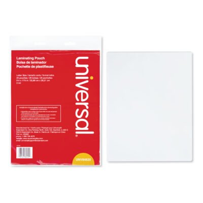 Laminating Pouches, 3 mil, 9″ x 11.5″, Gloss Clear, 25/Pack