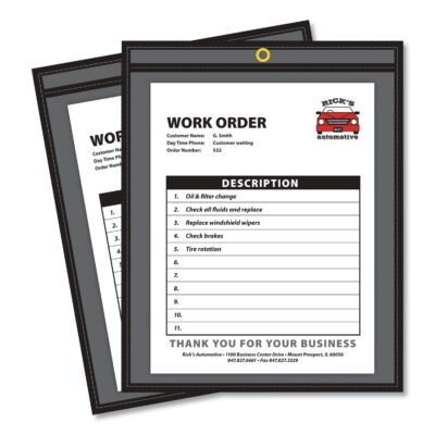 Shop Ticket Holders, Stitched, One Side Clear, 75 Sheets, 9 x 12, 25/Box