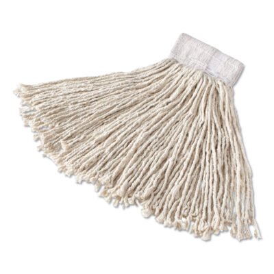 Super Stitch Cotton Looped End Wet Mop Head, Large, 1″ White Headband