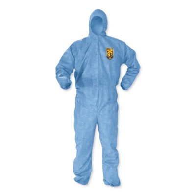 A60 Elastic-Cuff, Ankles and Back Hooded Coveralls, 3X Large, Blue, 20/Carton