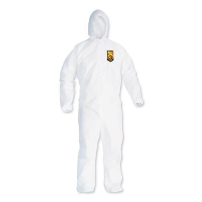 A20 Breathable Particle Protection Coveralls, Zipper Front, Large, White