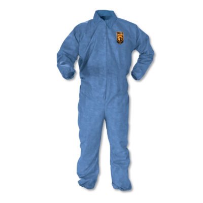 A60 Elastic-Cuff, Ankle and Back Coveralls, X-Large, Blue, 24/Carton