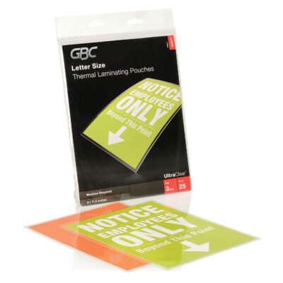 UltraClear Thermal Laminating Pouches, 3 mil, 9″ x 11.5″, Gloss Clear, 25/Pack
