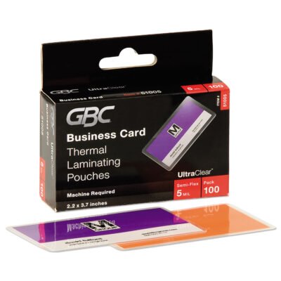 UltraClear Thermal Laminating Pouches, 5 mil, 3.69″ x 2.19″, Gloss Clear, 100/Box