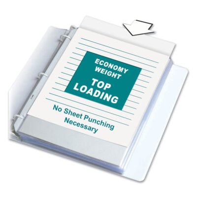 Economy Weight Poly Sheet Protectors, Reduced Glare, 2″, 11 x 8.5, 100/Box