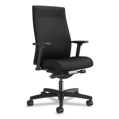 Ignition 2.0 Upholstered Mid-Back Task Chair With Lumbar, Supports Up to 300 lb, 17″ to 22″ Seat Height, Black
