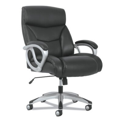 3-Forty-One Big and Tall Chair, Supports Up to 400 lb, 19″ to 22″ Seat Height, Black Seat/Back, Chrome Base