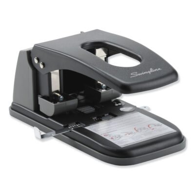 100-Sheet High Capacity Two-Hole Punch, Fixed Centers, 9/32″ Holes, Black/Gray