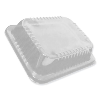 Dome Lids for 12.63 x 10.5 Oblong Containers, 2.5″ Half Size Steam Table Pan Lid, High Dome, Clear, Plastic, 100/Carton