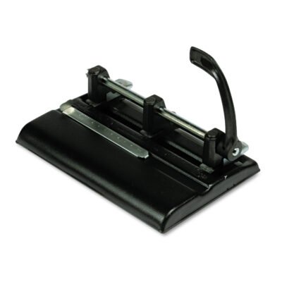 40-Sheet High-Capacity Lever Action Adjustable Two- to Seven-Hole Punch, 9/32″ Holes, Black