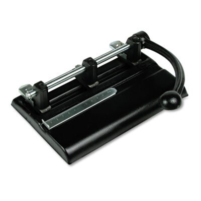 40-Sheet High-Capacity Lever Action Adjustable Two- to Seven-Hole Punch, 13/32″ Holes, Black