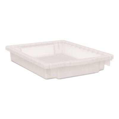Flagship Storage Bins, 3 Sections, 12.75″ x 16″ x 3″, Translucent White