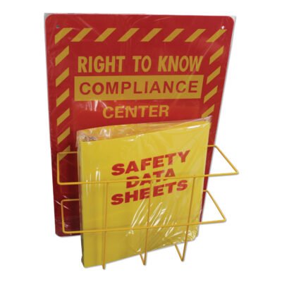Deluxe Reversible Right-To-KnowUnderstand SDS Center, 14.5w x 5.2d x 21h, Red/Yellow