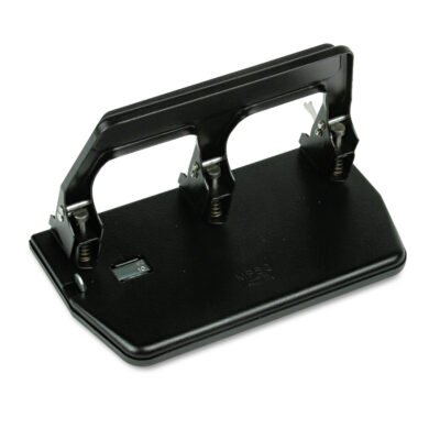 40-Sheet Heavy-Duty Three-Hole Punch with Gel Padded Handle, 9/32″ Holes, Black