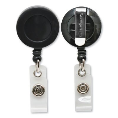 ID Card Reel with Belt Clip, 30″ Extension, Black