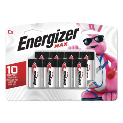 MAX Alkaline C Batteries, 1.5 V, 8/Pack