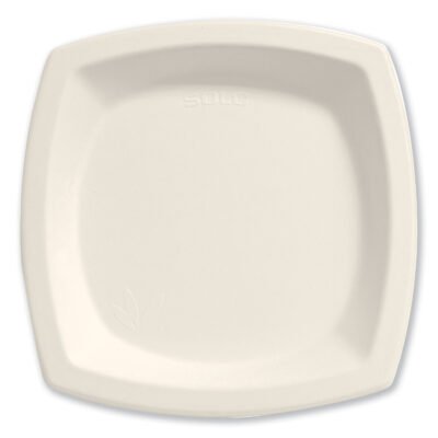 Bare Eco-Forward Sugarcane Dinnerware, Plate, 6.7″ dia, Ivory, 125/Pack, 8 Packs/Carton