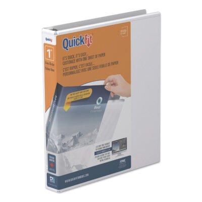 QuickFit D-Ring View Binder, 3 Rings, 1″ Capacity, 11 x 8.5, White