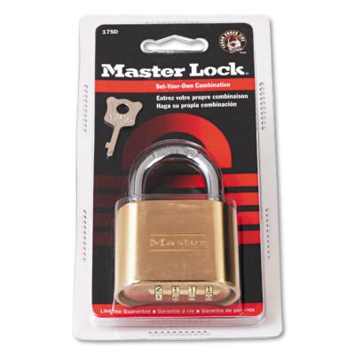 Resettable Combination Padlock, 2″ Wide, Brass