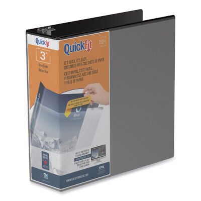 QuickFit D-Ring View Binder, 3 Rings, 2″ Capacity, 11 x 8.5, Black