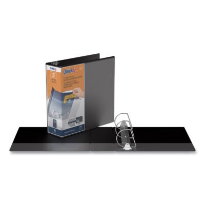 QuickFit D-Ring View Binder, 3 Rings, 3″ Capacity, 11 x 8.5, Black