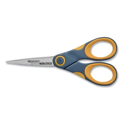 Titanium Bonded Scissors, 5″ Long, Gray/Orange Straight Handle