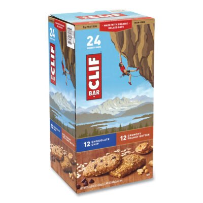 Energy Bar, Chocolate Chip/Crunchy Peanut Butter, 2.4 oz, 24/Box, Ships in 1-3 Business Days
