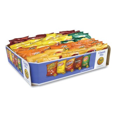 Potato Chips Bags Variety Pack, Assorted Flavors, 1 oz Bag, 50 Bags/Carton, Ships in 1-3 Business Days