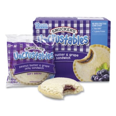 UNCRUSTABLES Soft Bread Sandwiches, Grape Jelly, 2 oz, 10/Box, 2 Boxes/Carton, Ships in 1-3 Business Days