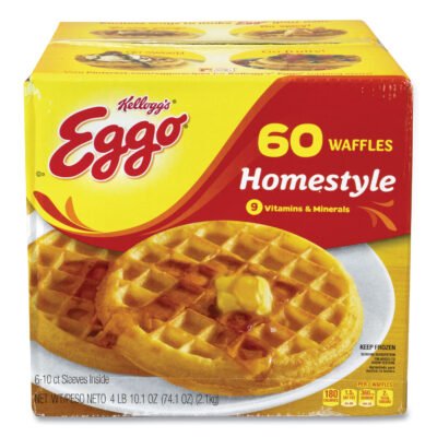 Eggo Homestyle Waffles, 74.1 oz Box, 10 Waffles/Sleeve, 6 Sleeves/Carton, Ships in 1-3 Business Days