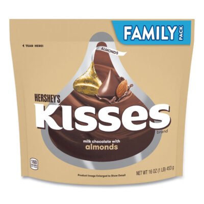 KISSES Milk Chocolate with Almonds, Family Pack, 16 oz Bag, Ships in 1-3 Business Days