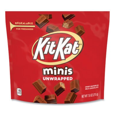 Minis Unwrapped Wafer Bars, 7.6 oz Bag, Milk Chocolate, 3/Pack, Ships in 1-3 Business Days