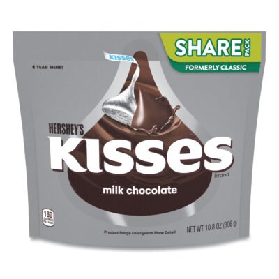 KISSES, Milk Chocolate Share Pack, Silver Wrappers, 10.8 oz Bag, 3 Bags/Pack, Ships in 1-3 Business Days