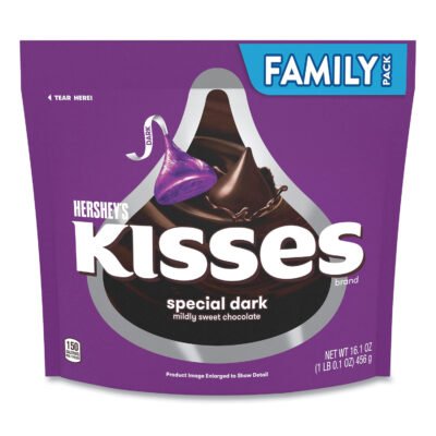 KISSES Special Dark Chocolate Candy, Family Pack, 16.1 oz Bag, 2 Bags/Pack, Ships in 1-3 Business Days