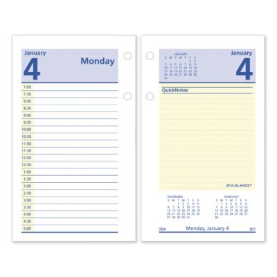 QuickNotes Desk Calendar Refill, 3.5 x 6, White Sheets, 2023