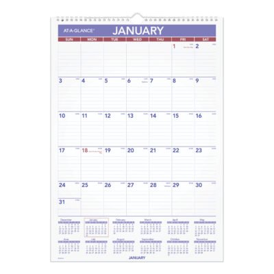 Erasable Wall Calendar, 12 x 17, White Sheets, 12-Month (Jan to Dec): 2023