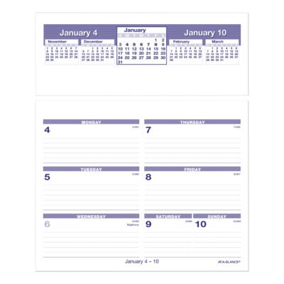 Flip-A-Week Desk Calendar Refill, 7 x 6, White Sheets, 2023