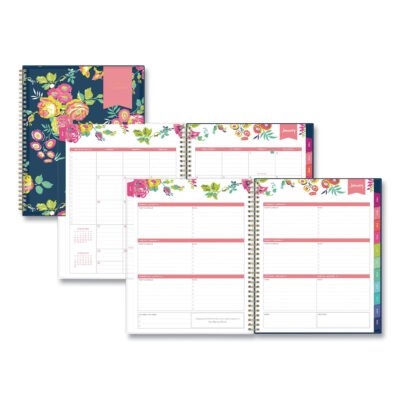 Day Designer Peyton Create-Your-Own Cover Weekly/Monthly Planner, Floral Artwork, 11 x 8.5, Navy, 12-Month (Jan-Dec): 2023