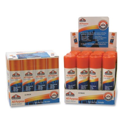 Washable School Glue Sticks, 0.24 oz, Applies and Dries Clear
